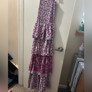 Floral Maxi Dress with Ruffle Layers